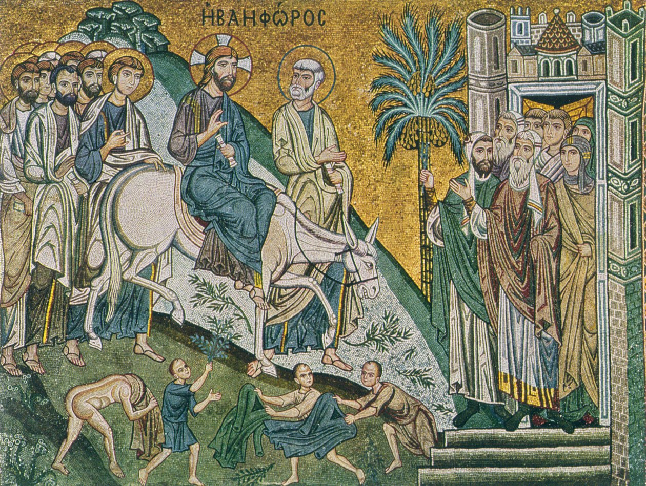 Inträde i Jerusalem (mosaik) av Sicilian School