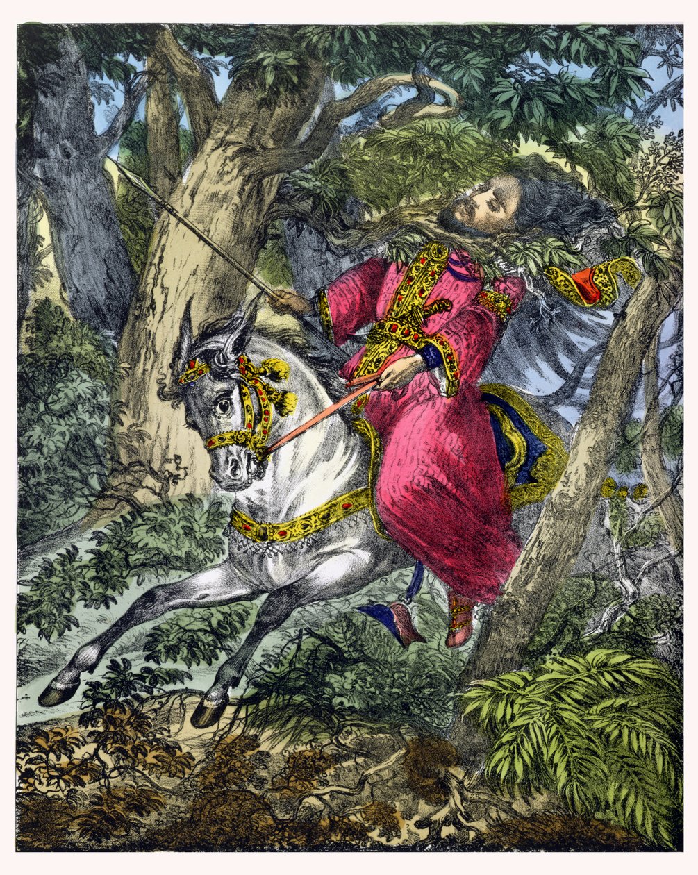 Absaloms död, från en bibel tryckt av Edward Gover, 1870-talet av Siegfried Detler Bendixen