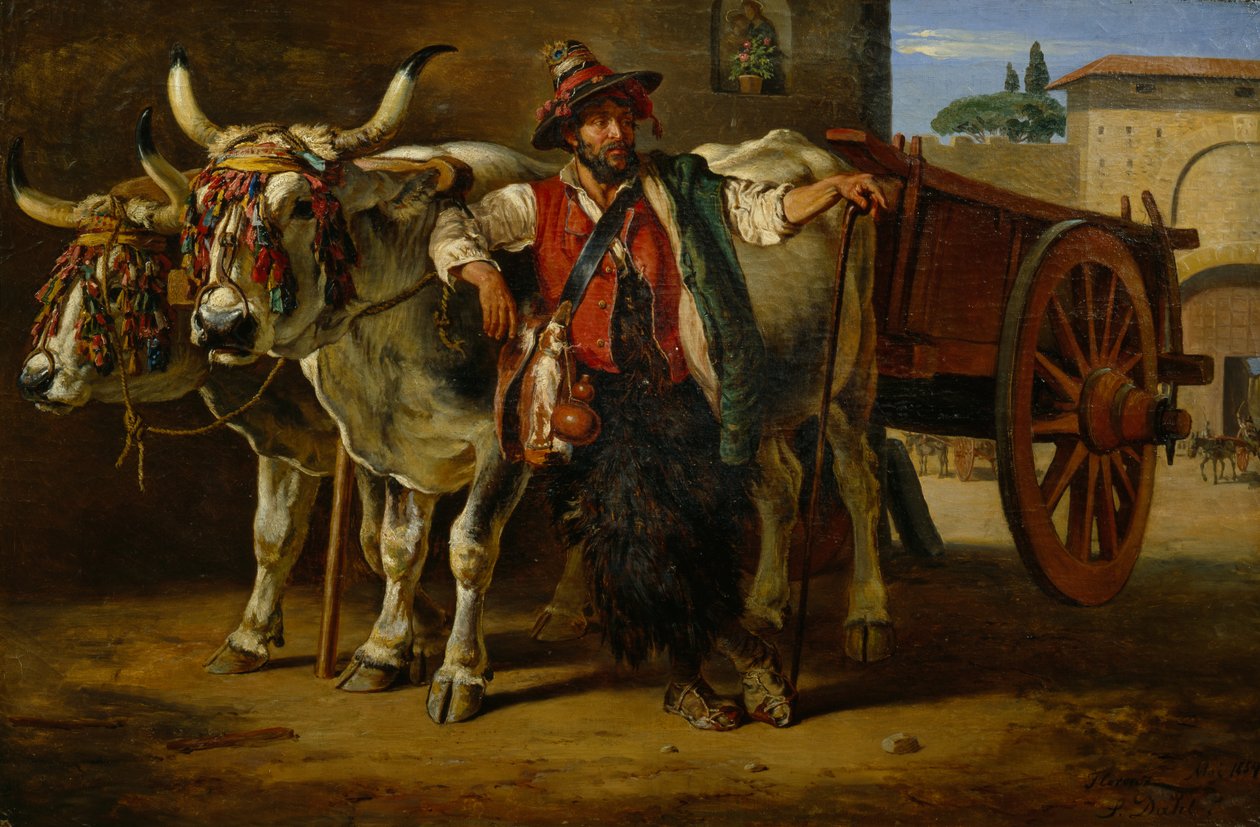 Man med tjurvagn, Florence av Siegwald Johannes Dahl