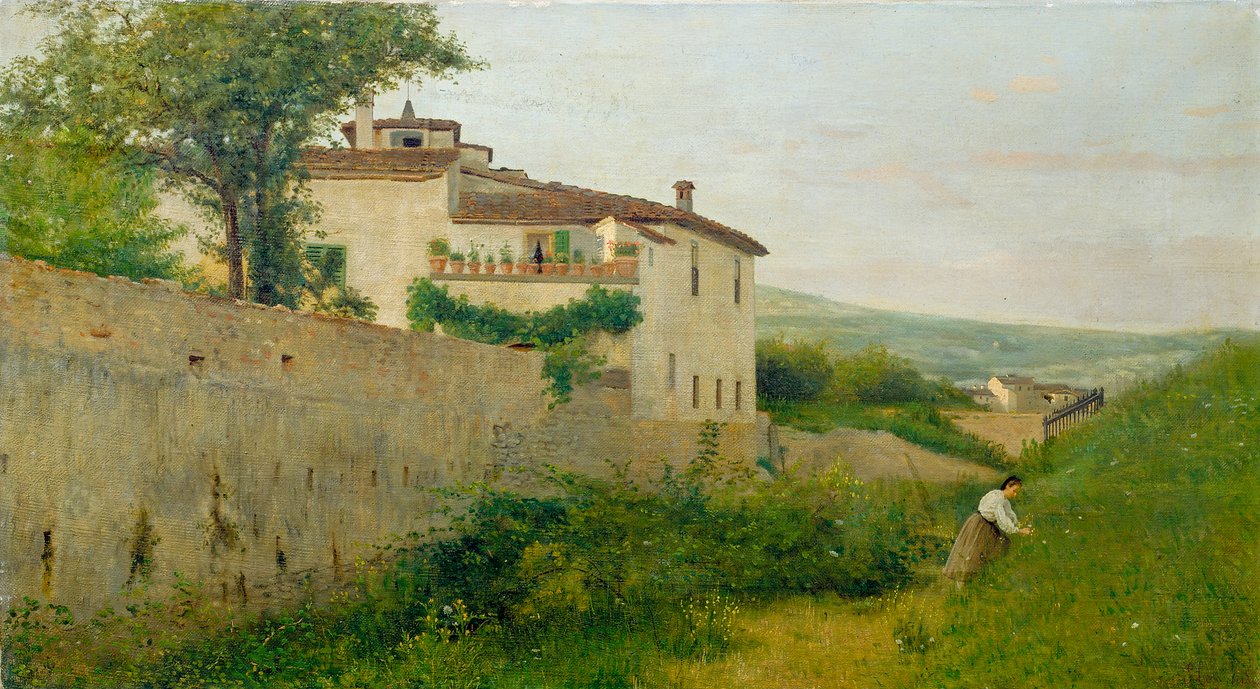En utsikt i Piagentina av Silvestro Lega