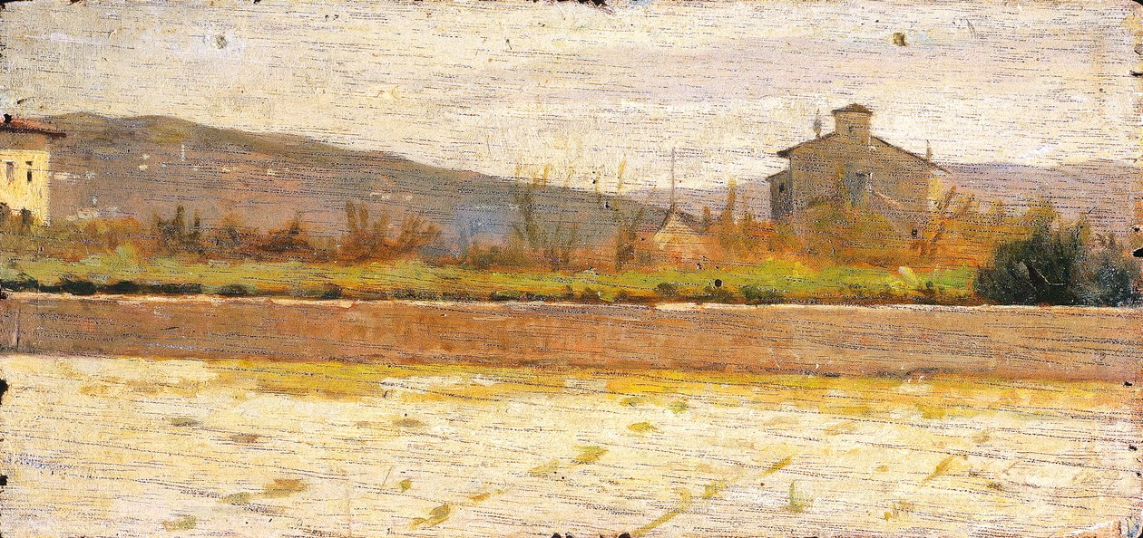 Landscape of Modigliana, av Silvestro Lega (1826-1895) av Silvestro Lega