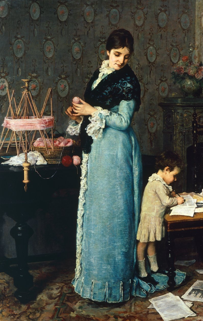 Mother, av Silvestro Lega (1826-1895) av Silvestro Lega
