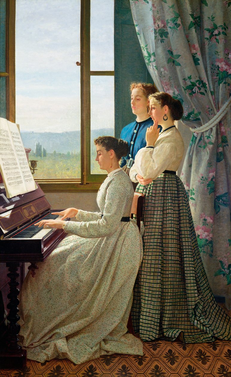 Folksången (olja på duk) av Silvestro Lega