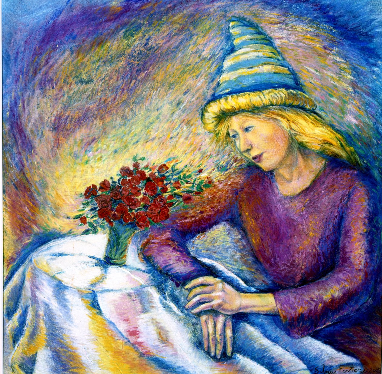 Konversation, 2005 (pastell) av Silvia Pastore