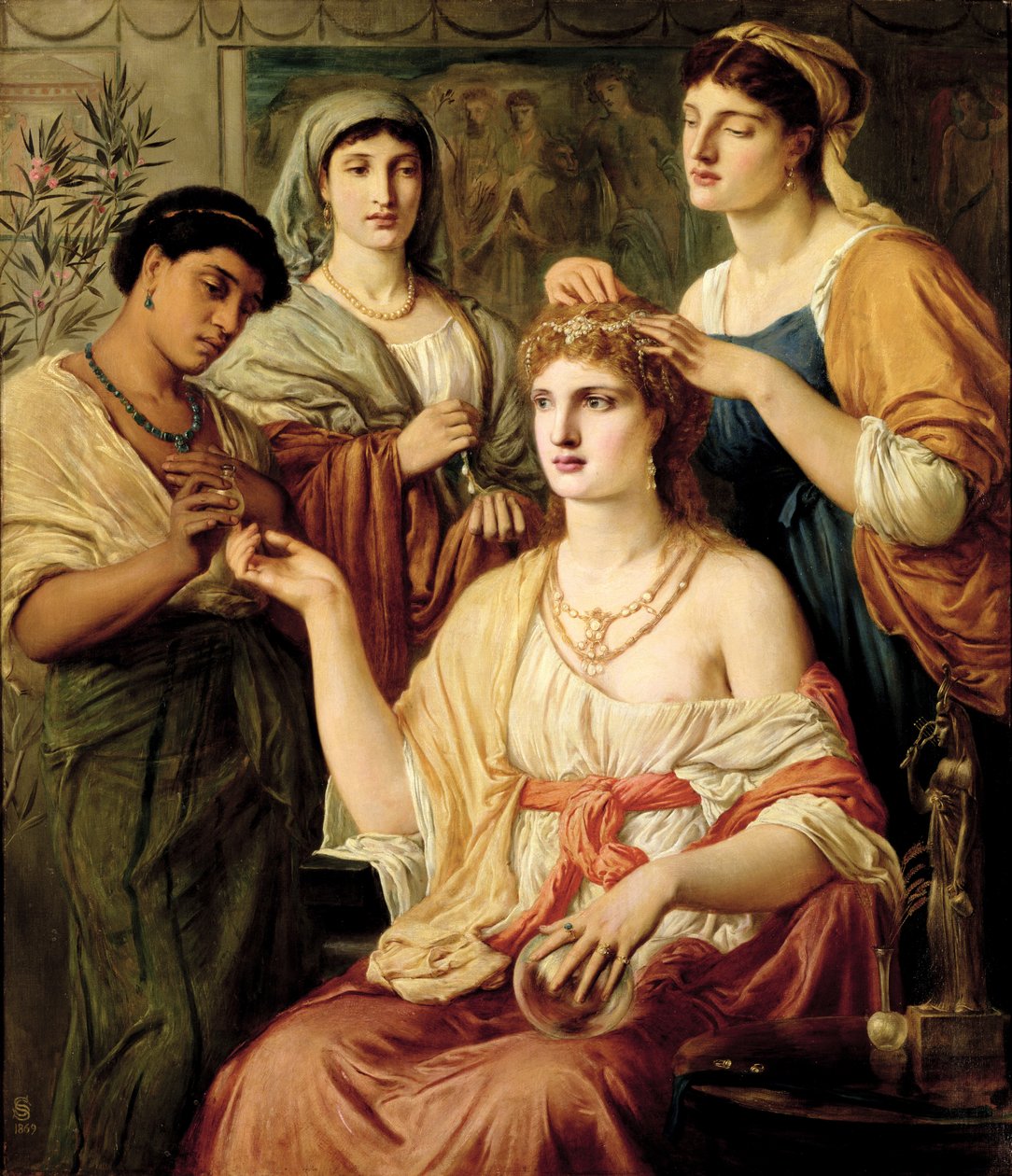 En romersk kvinnas toalett, 1869 av Simeon Solomon