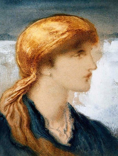 Huvudet på en flicka av Simeon Solomon