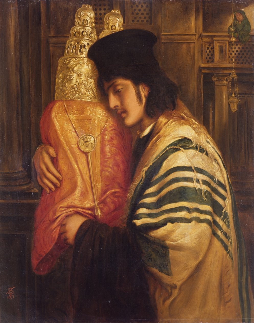 Ung rabbin som håller Toran, 1871 av Simeon Solomon