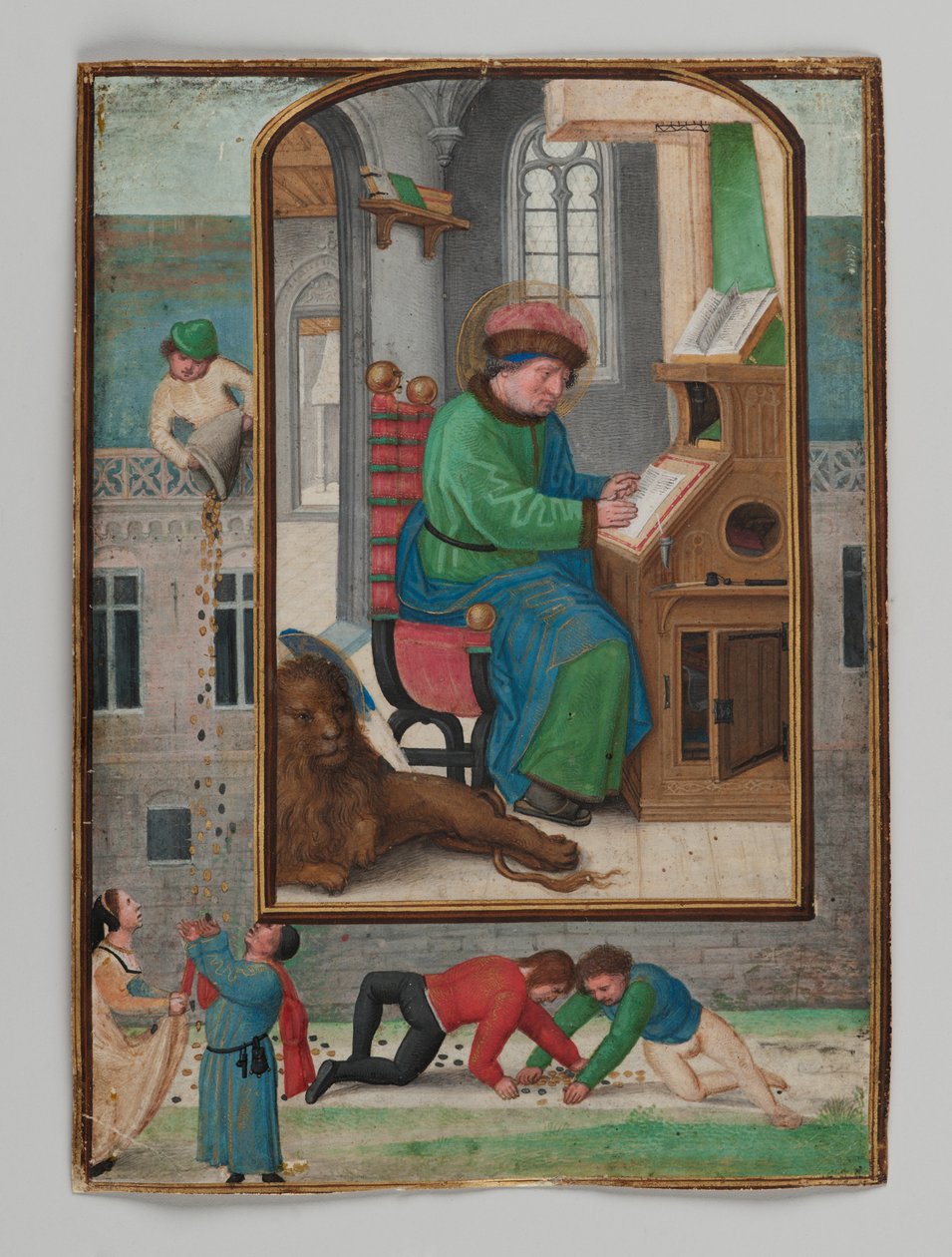St. Mark Writing, 1521 (tempera på pergament) av Simon Bening