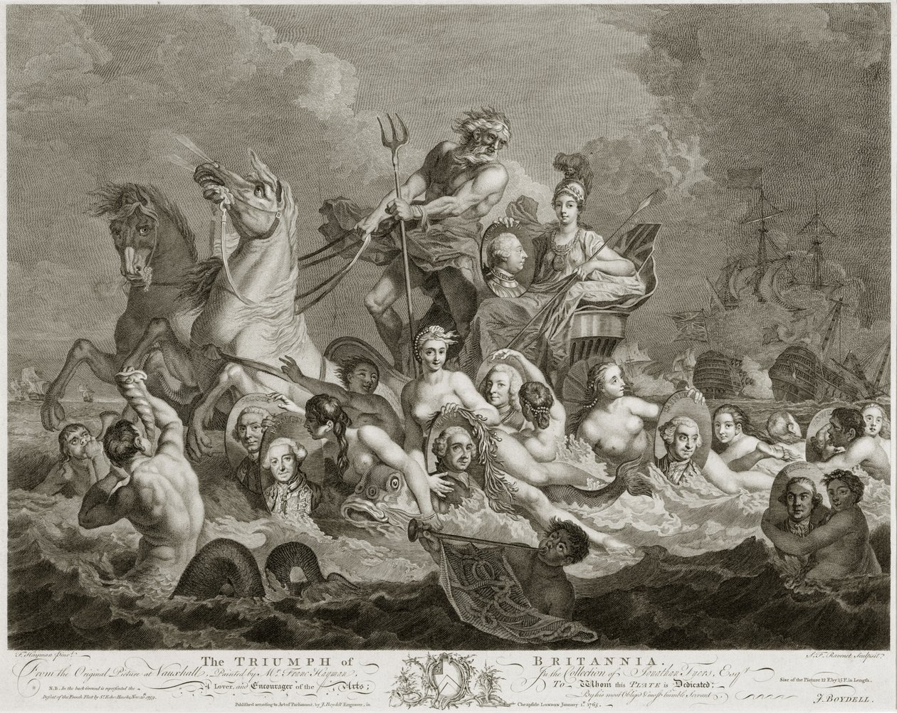 Britannias triumf, ca 1765 av Simon Francois Ravenet
