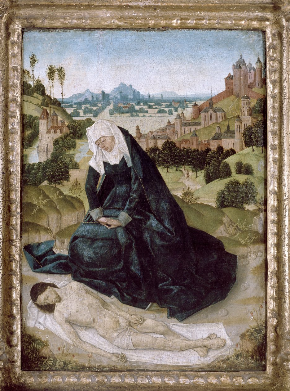 Pietà (tempera på panel) av Simon Marmion