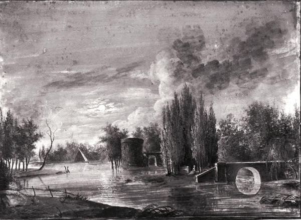 Souvenir of Ermenonville (gouache) av Simon Mathurin Lantara