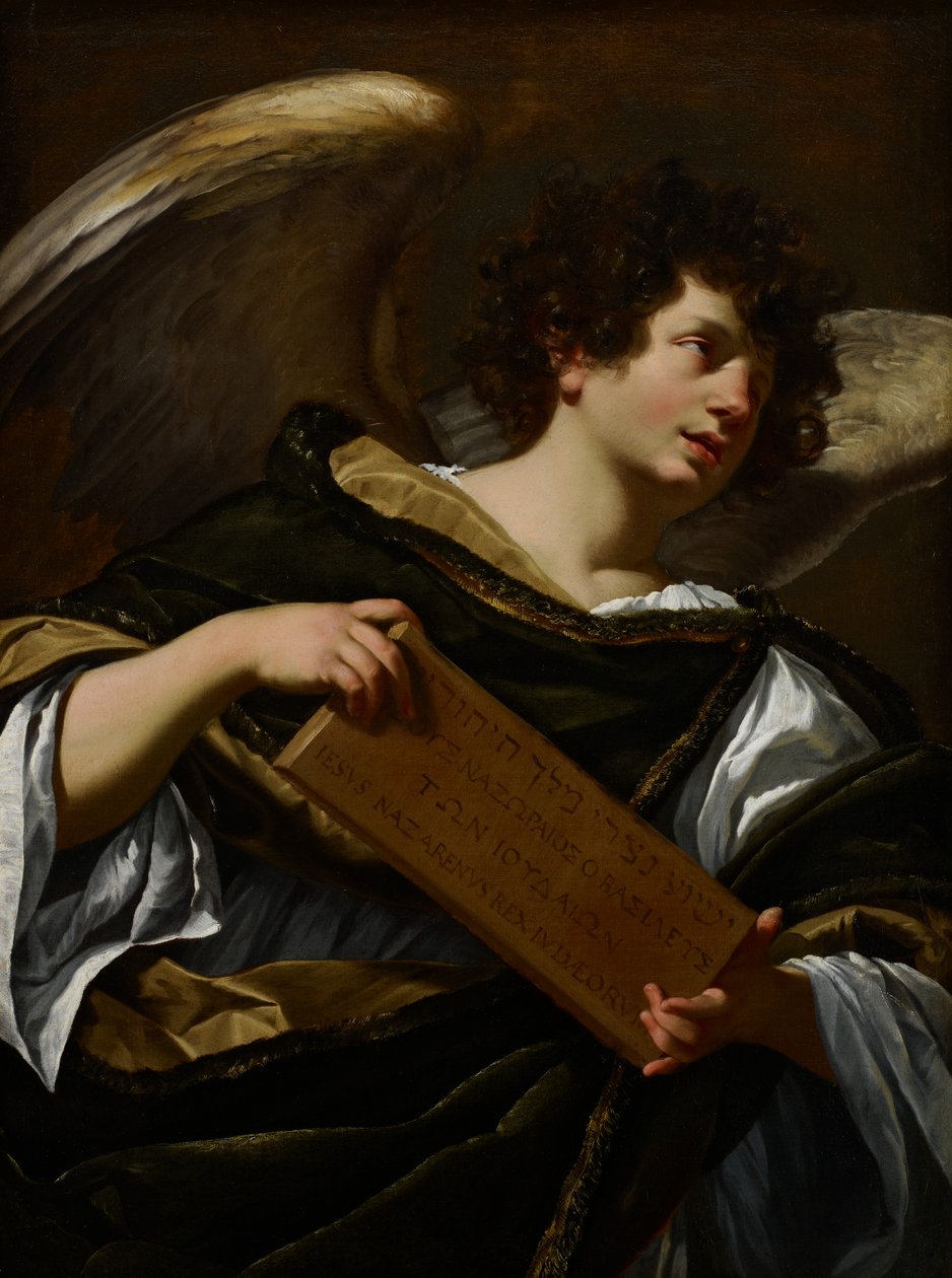 Änglar med passionens attribut, överskriften från korset, c.1624 av Simon Vouet
