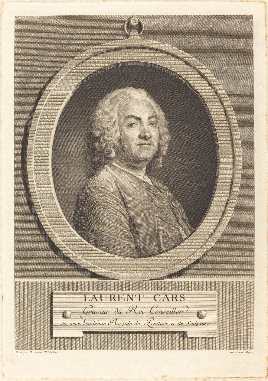 Laurent Cars av Simon Charles Miger after Jean Baptiste Perronneau