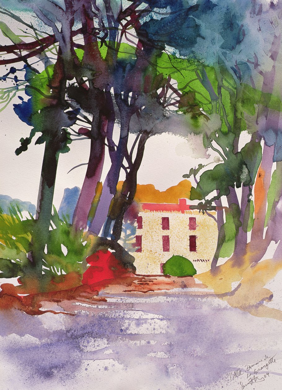 Allee la Grangette, 2004 (waercolour) av Simon Fletcher