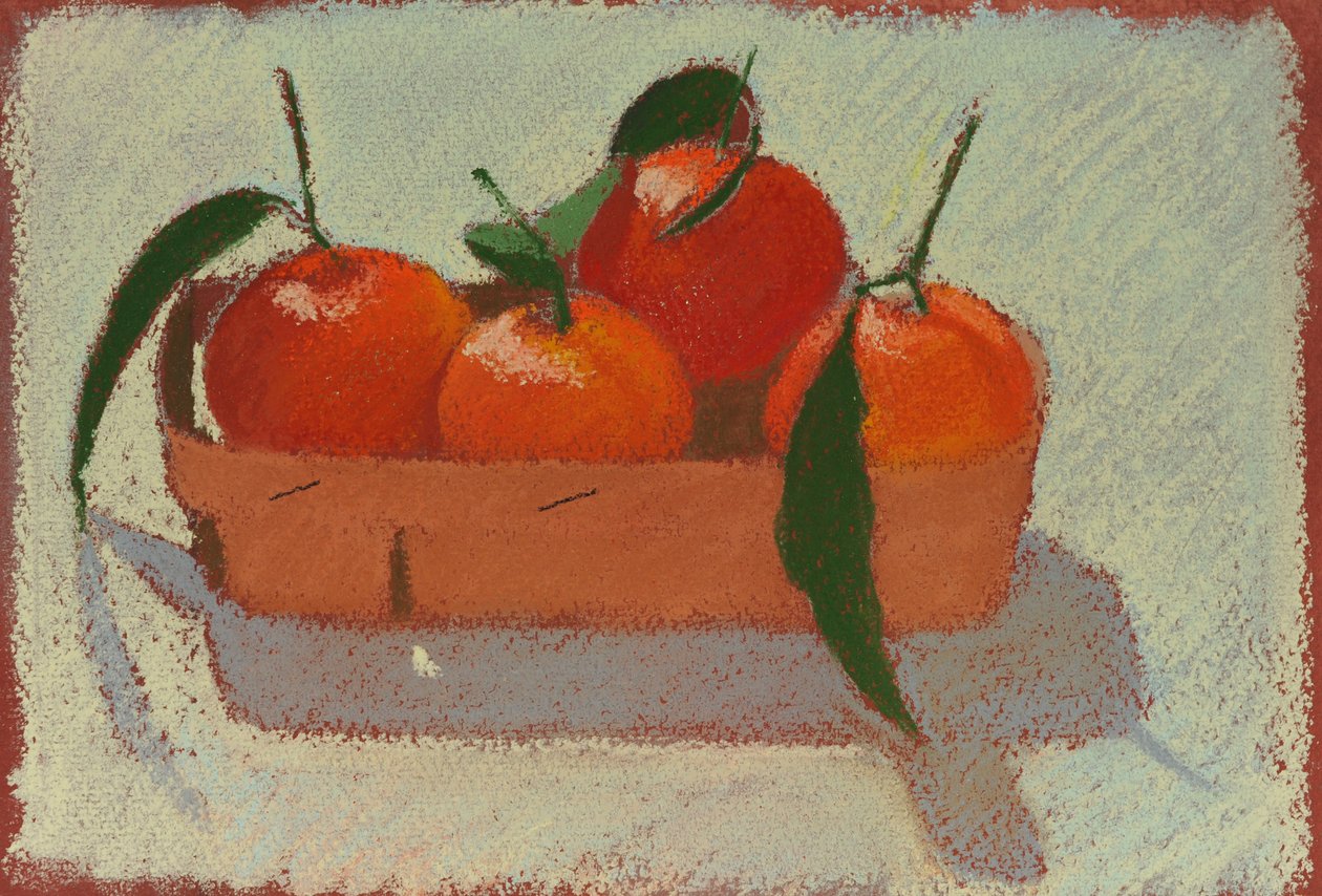 Julmandariner, 2015 (pastell på papper) av Simon Fletcher