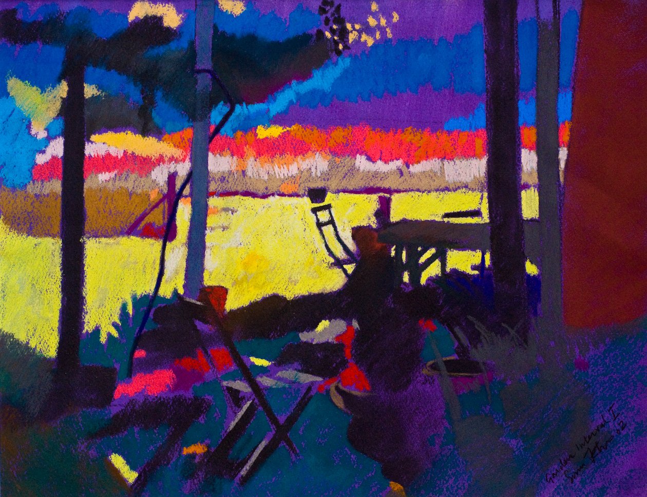 Garden Interval 1 (pastell på papper) av Simon Fletcher