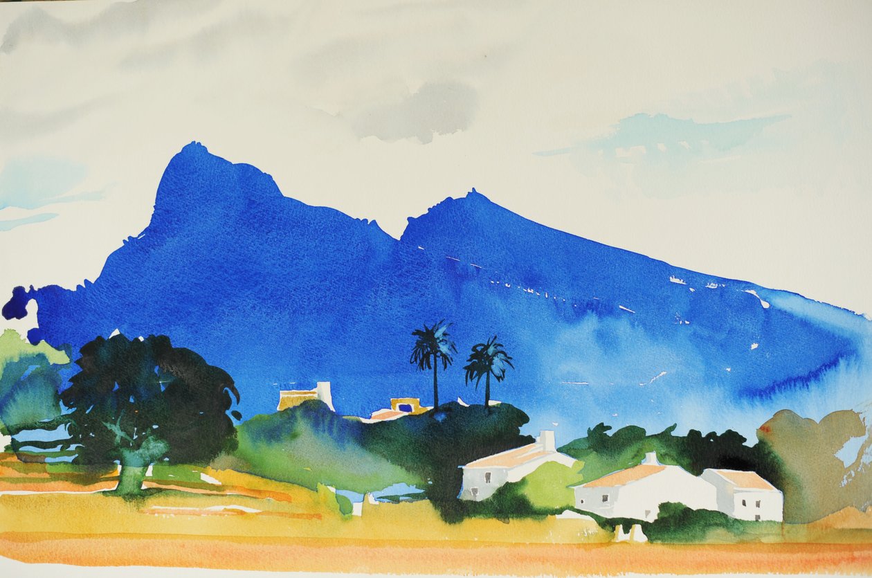 Pollenças kullar, 2016 (akvarell) av Simon Fletcher