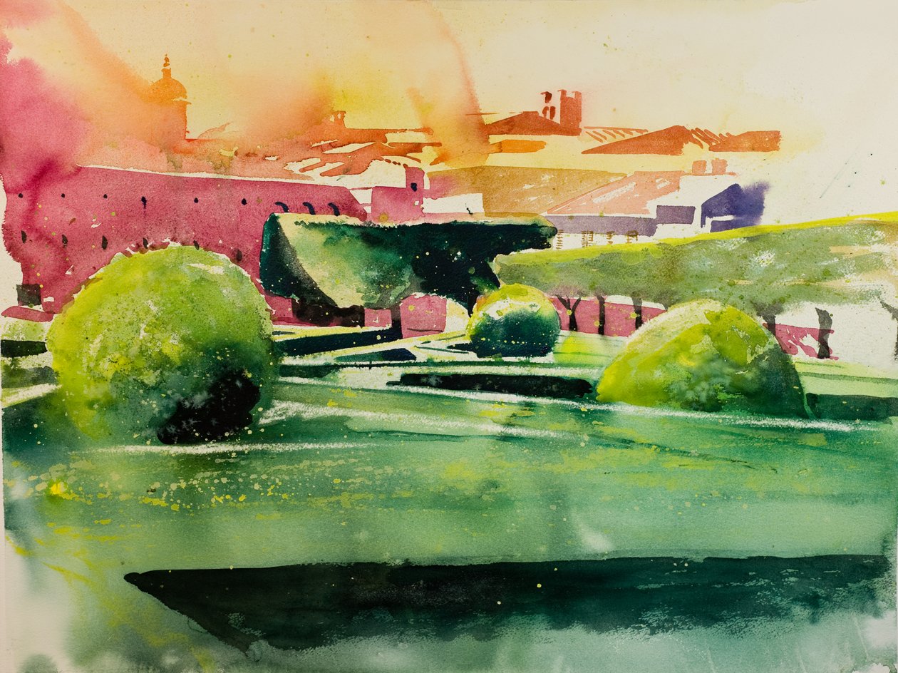 Horti Leonini (akvarell på papper) av Simon Fletcher