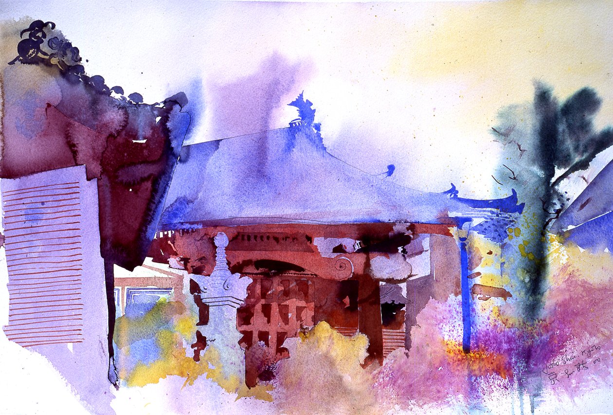 Jodo Shai Kyoto, 2000 (akvarell) av Simon Fletcher