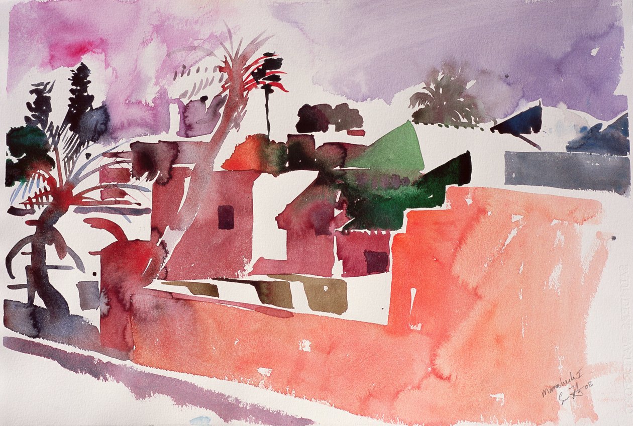 Marrakech 1 (akvarell på papper) av Simon Fletcher