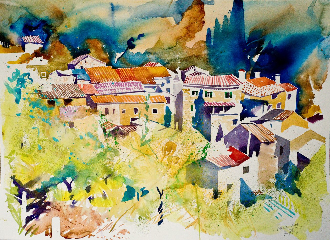 Mecle, 2009 (akvarell) av Simon Fletcher