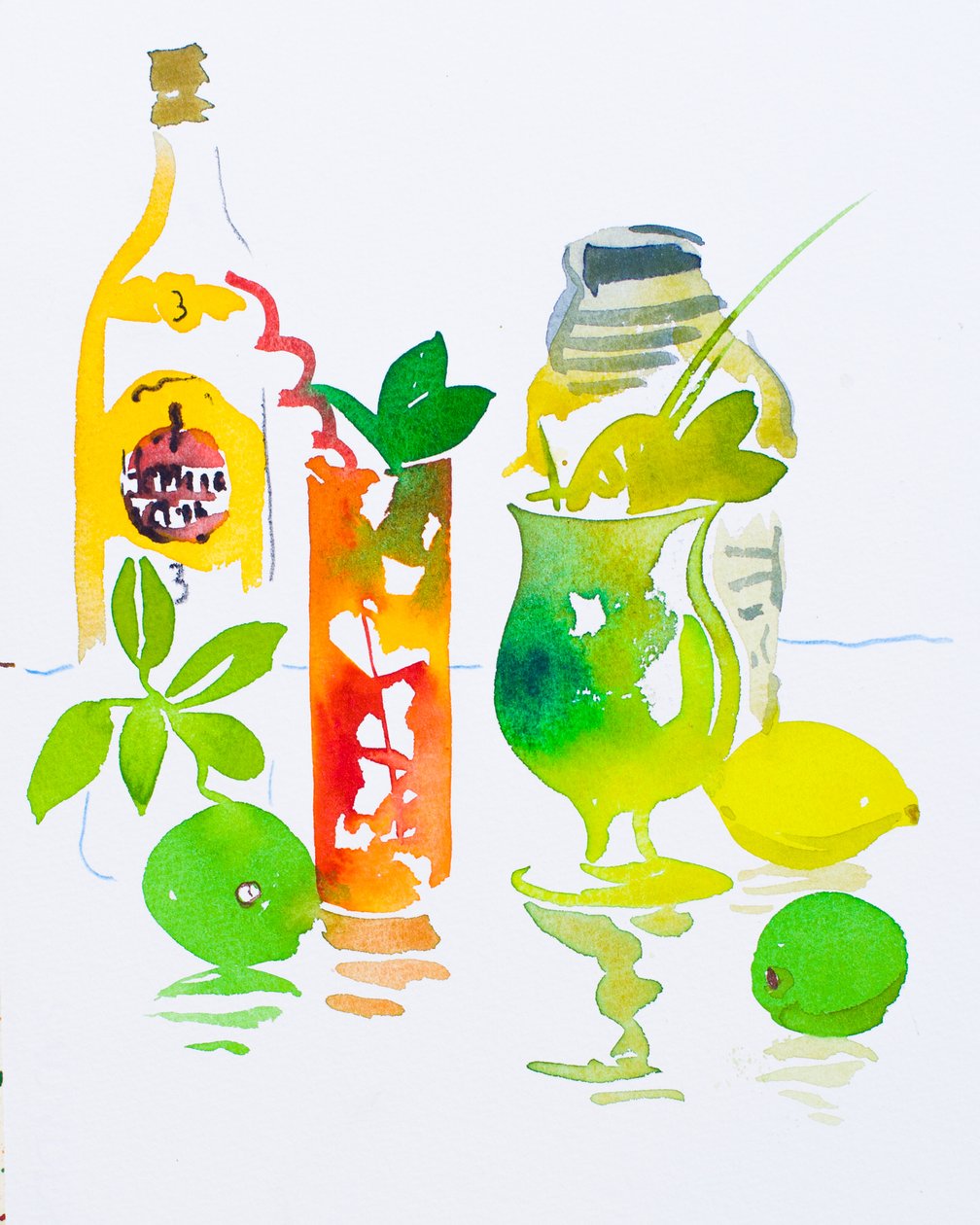 Mojito  Cuba Libre, 2016 (akvarell) av Simon Fletcher