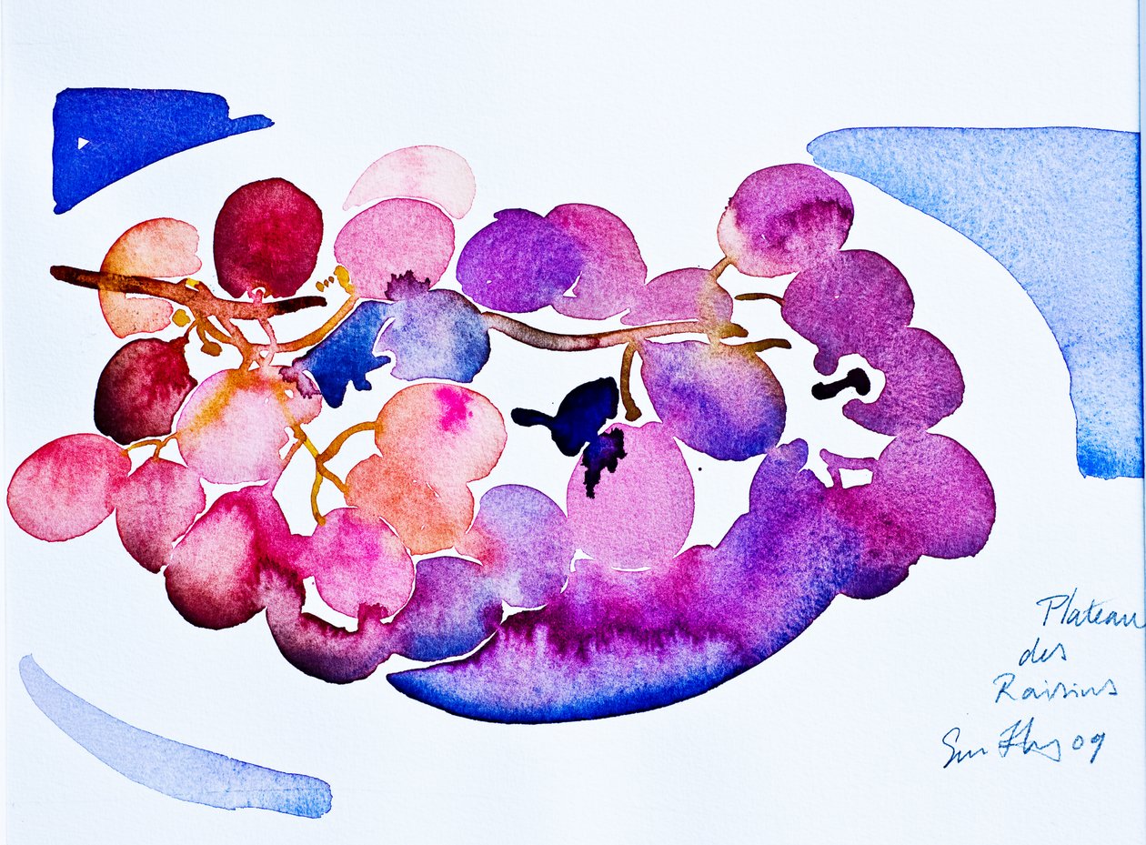 Plateau des Raisins (akvarell på papper) av Simon Fletcher
