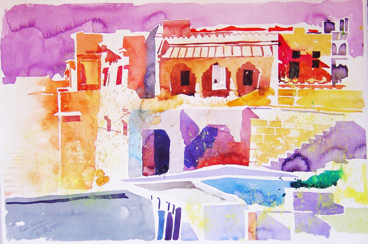 Tibetan Jaisalmer (akvarell på papper) av Simon Fletcher