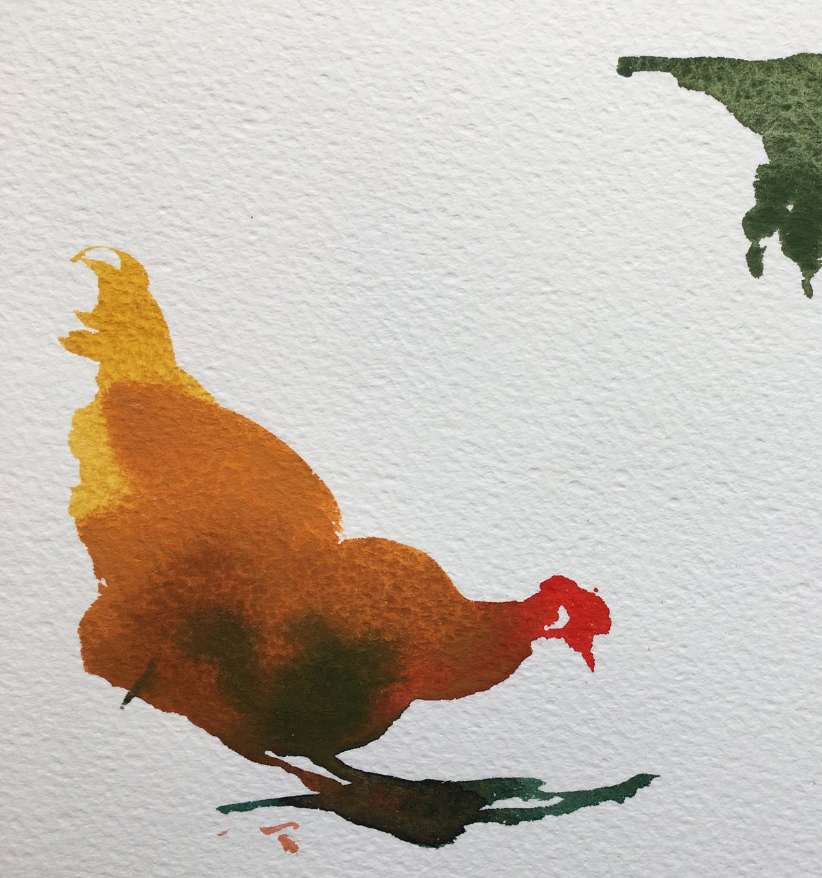 kycklingplockning, 2020 (arbete på papper) av Simon Fletcher