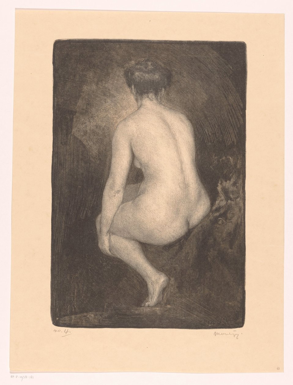 Sittande naken kvinna av Simon Moulijn (signed by artist)