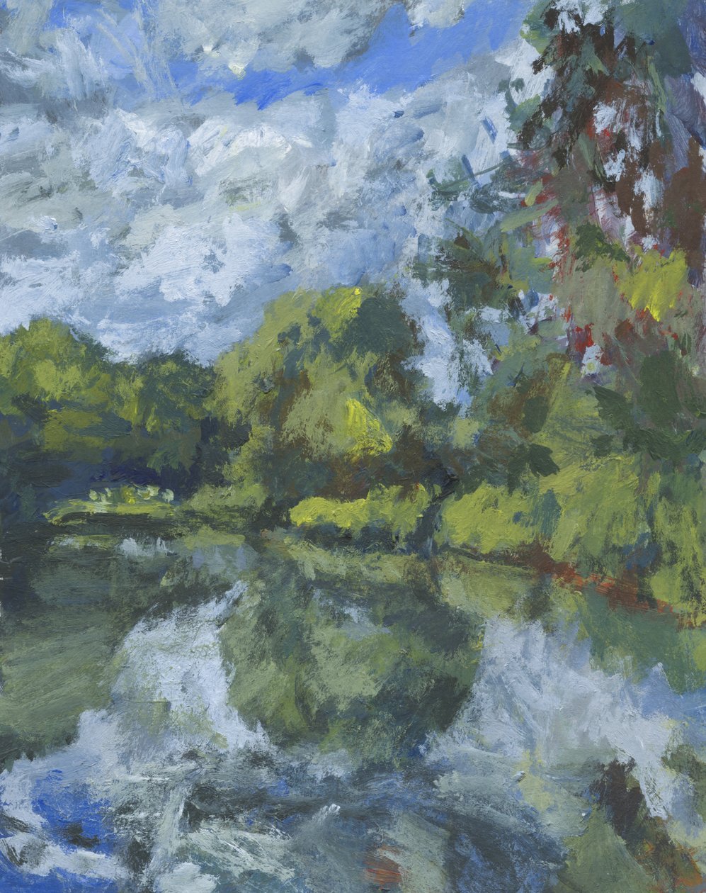 Pond 17, 2023 (akryl på papper) av Simon Neville