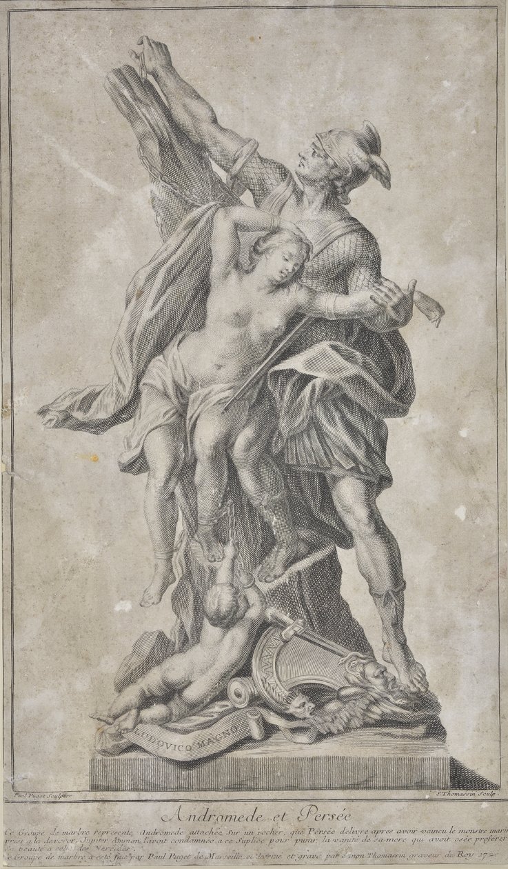 Perseus levererar Andromedes (teckning) av Simon Thomassin