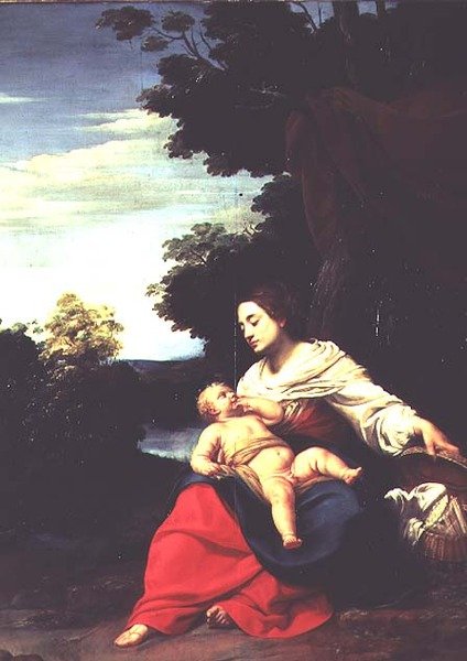 Madonna med en korg av Simon Vouet