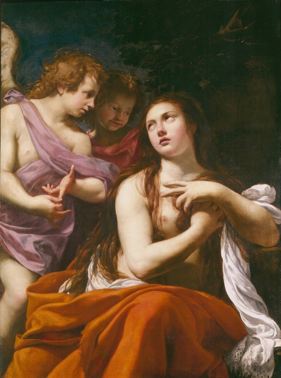 Maria Magdalena och två änglar, 1621. av Simon Vouet