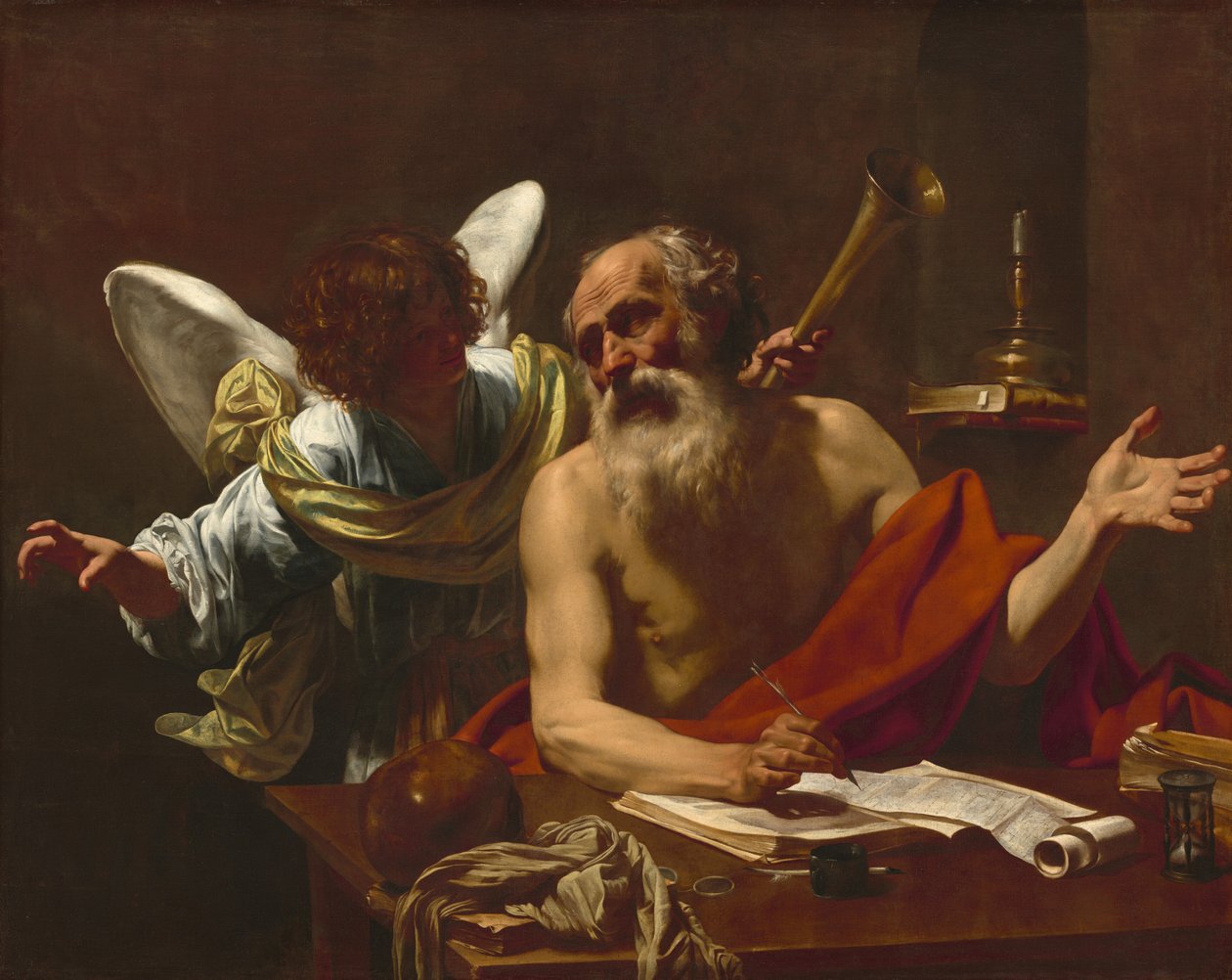 Sankt Hieronymus och ängeln av Simon Vouet