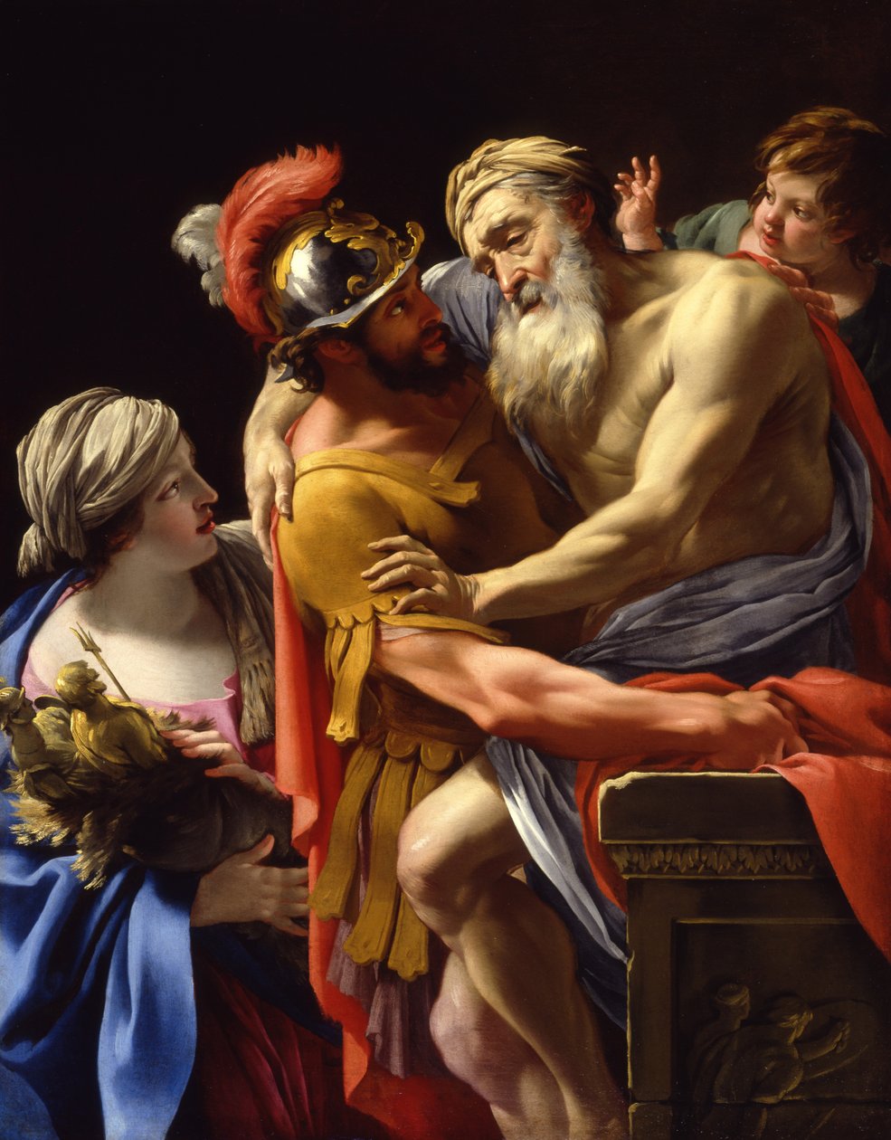 Æneas och hans far flyr från Troja, c.1635 av Simon Vouet