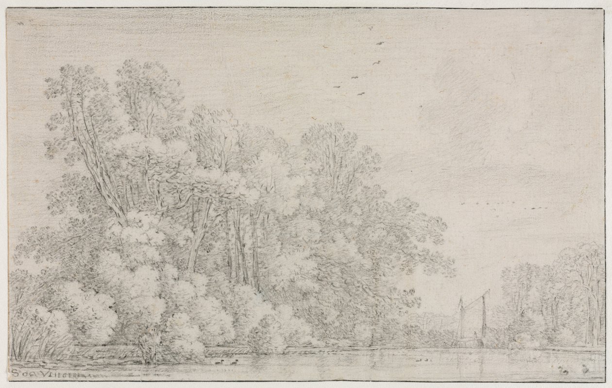 Flodlandskap, ca. 1650. av Simon de Vlieger