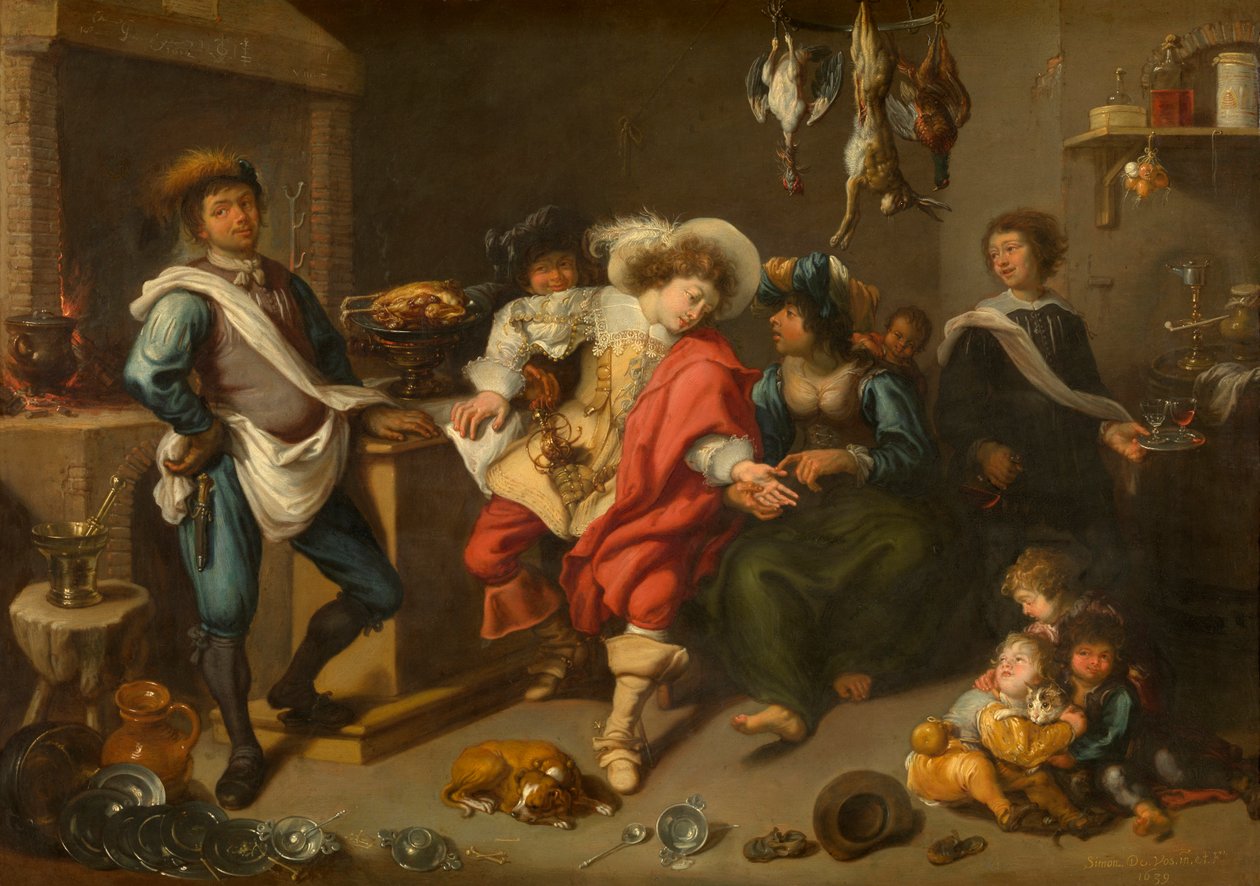 Gipsy (olja på koppar) av Simon de Vos