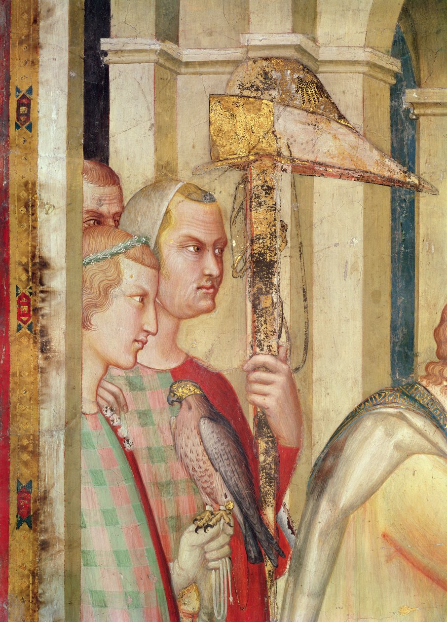Detalj av en falkonerare från S:t Martins liv, c.1326 av Simone Martini