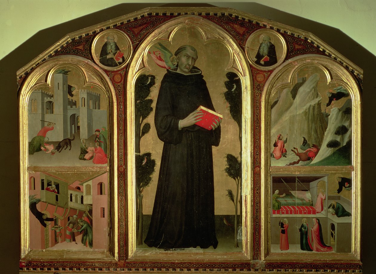 Den välsignade Agostino Novello altartavla, med fyra av hans mirakel, c.1328 av Simone Martini