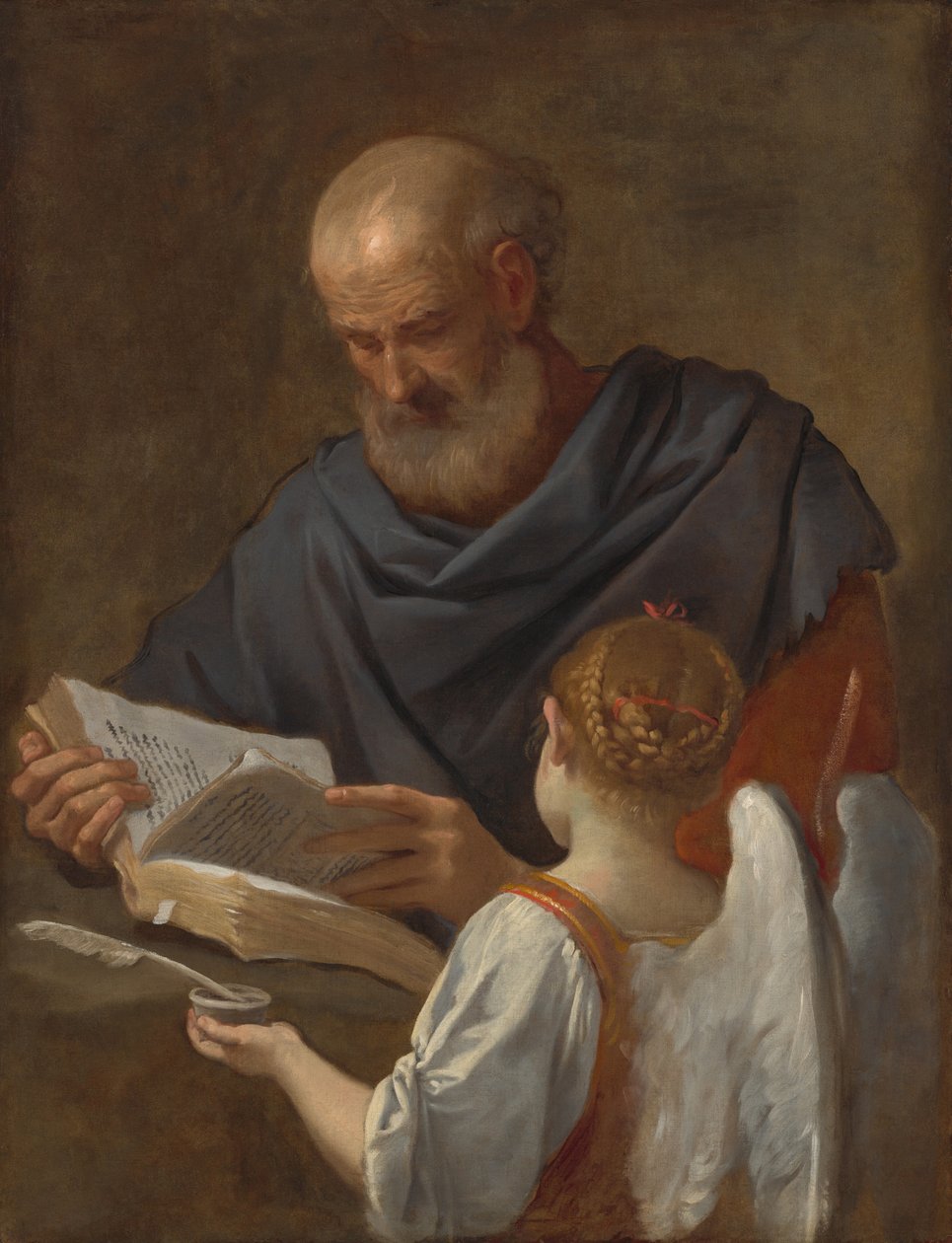 Sankt Matteus och ängeln, ca. 16451648. av Simone Cantarini