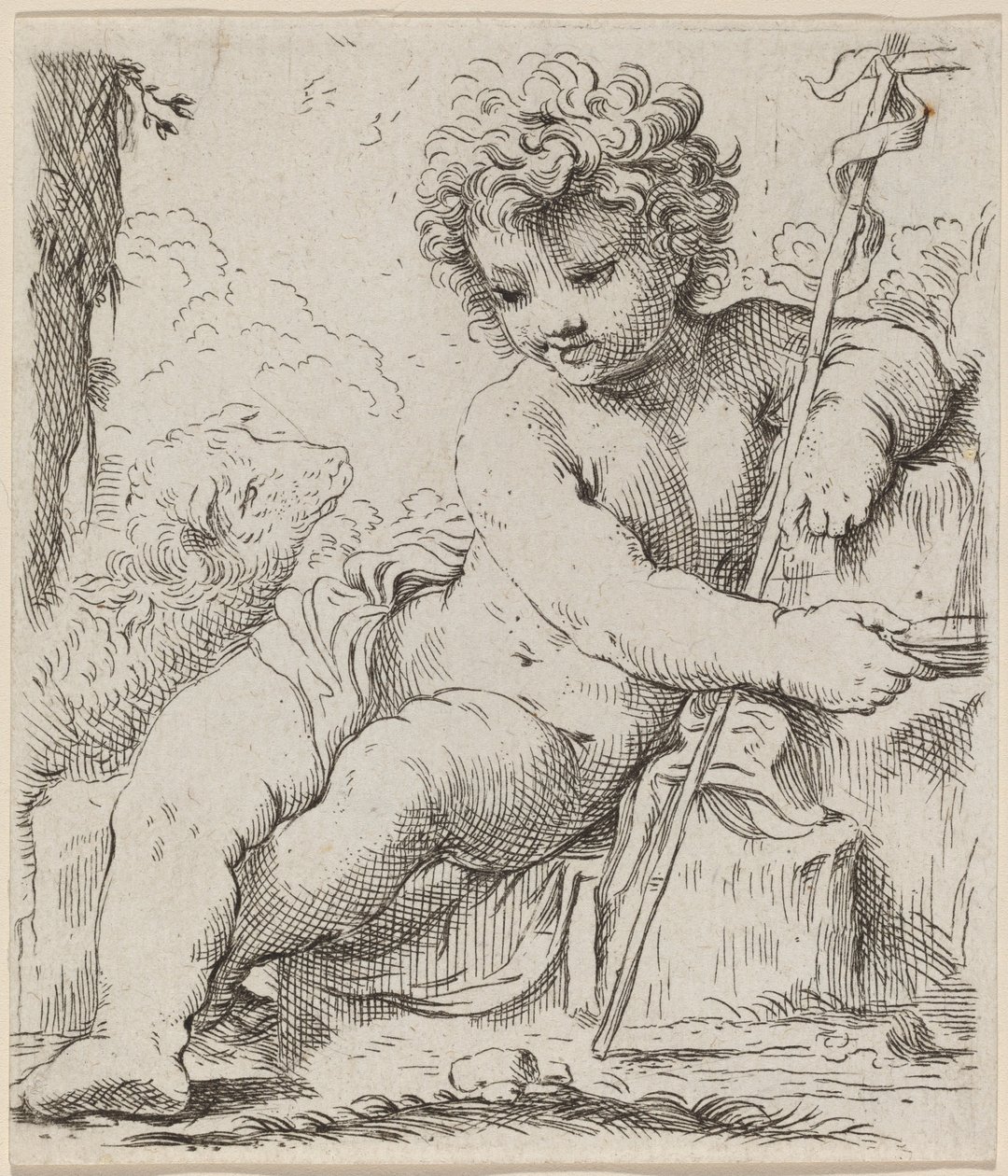 Spädbarnet Saint John av Simone Cantarini