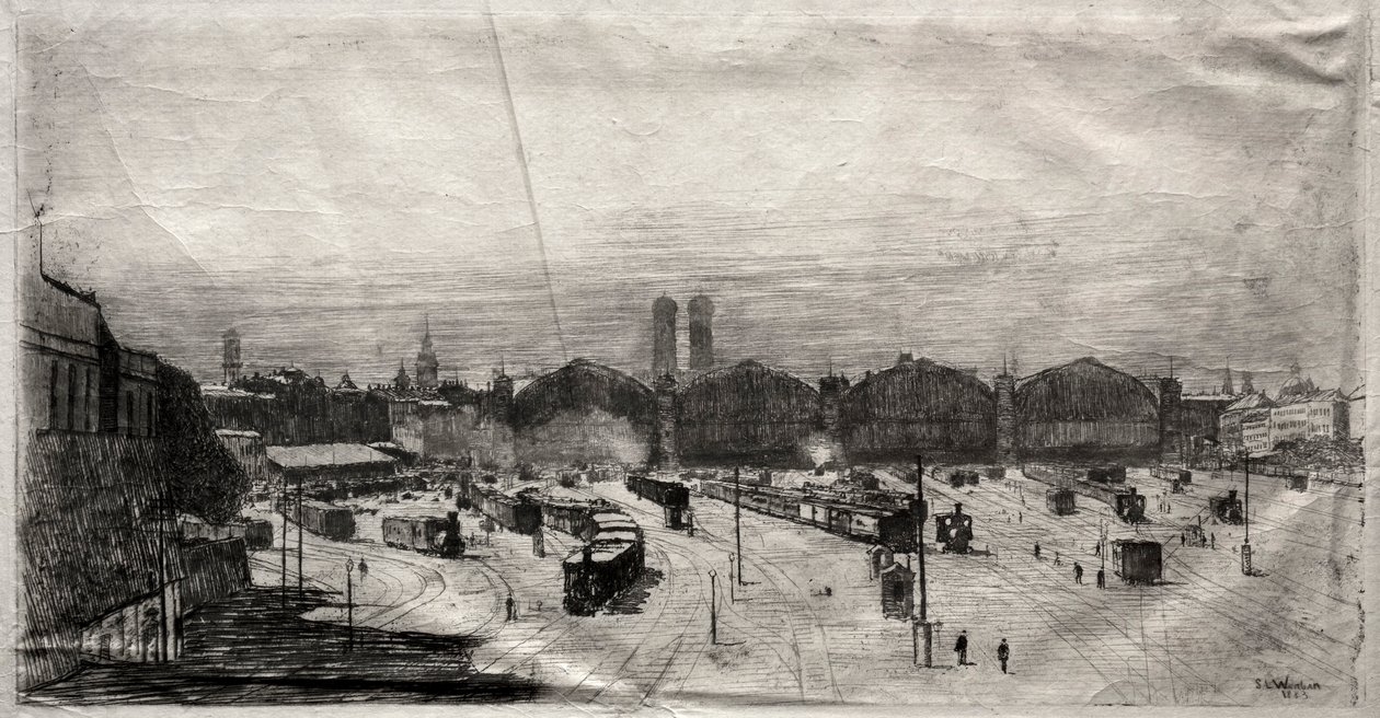 Järnvägsstationen, 1883. av Sion Longley Wenban
