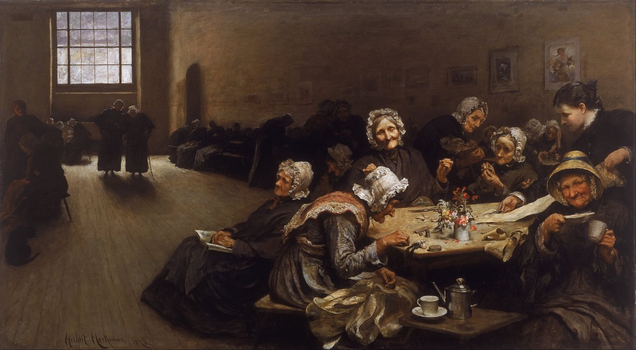 Eventide- En scen på Westminster Union av Hubert von Herkomer