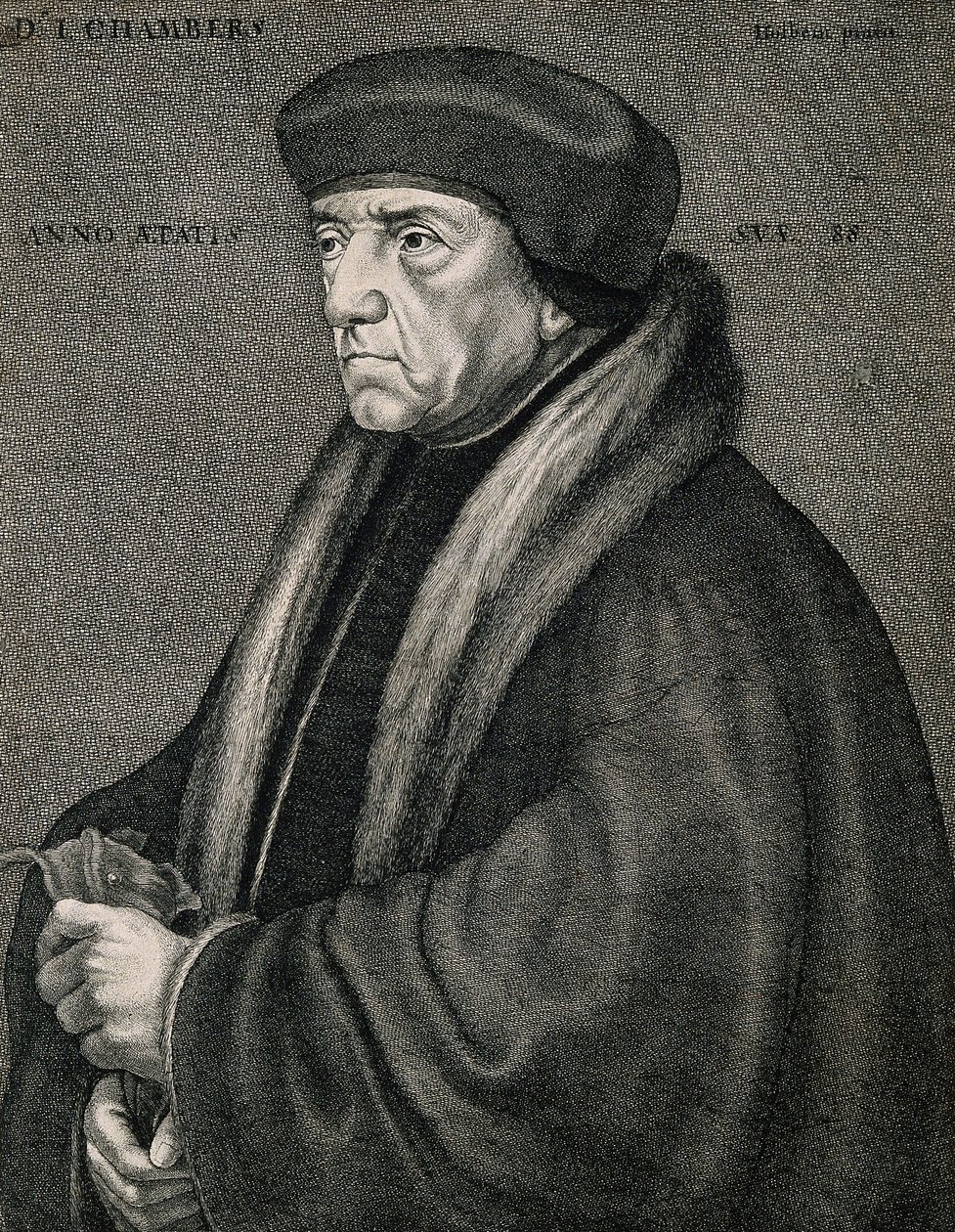 Sir John Chambers (Chambre). Etching by W. Hollar av Sir John chambers