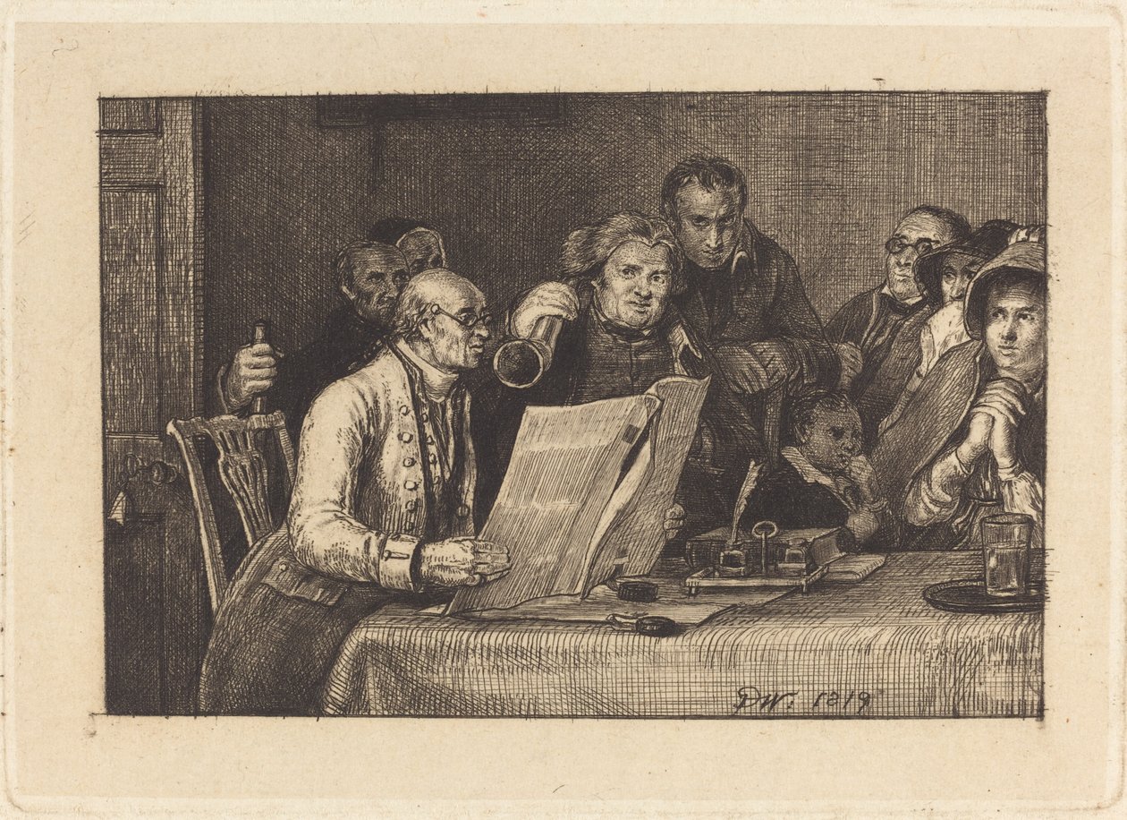 Läser testamentet av Sir David Wilkie