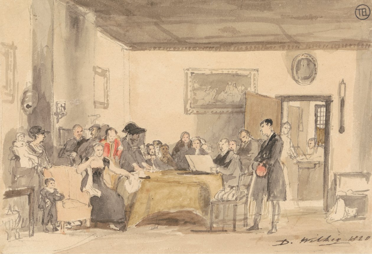 Studie för "Reading the Will" av Sir David Wilkie