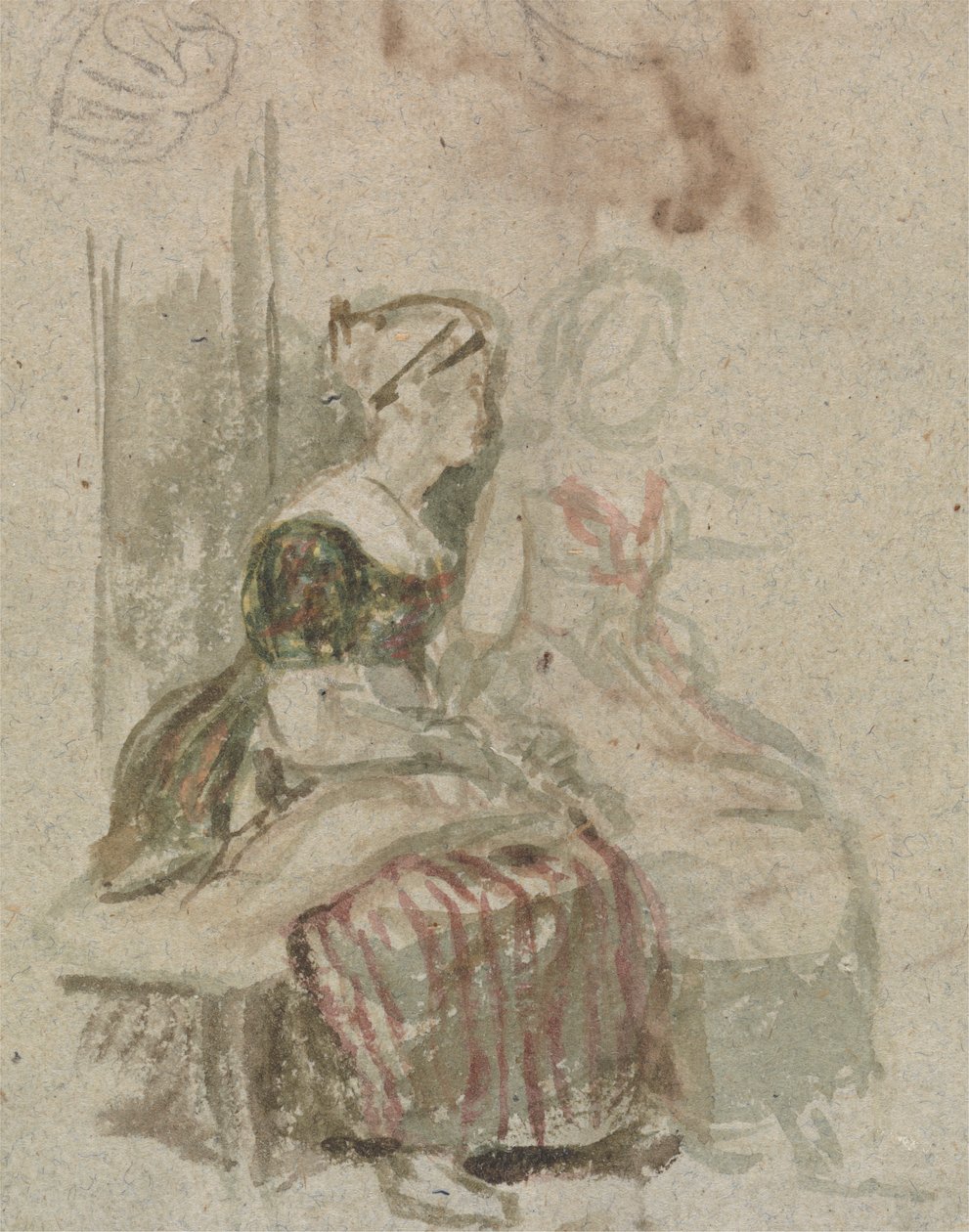 Studie för "The Penny Wedding" av Sir David Wilkie