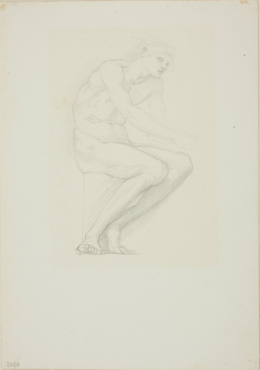 Sittande naken man av Sir Edward Burne Jones