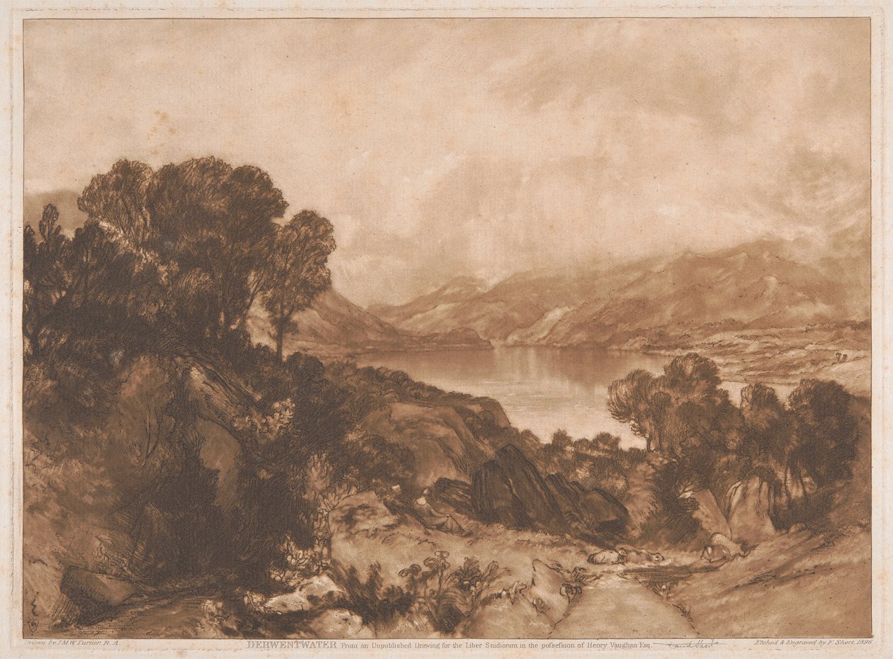 Utsikt över en sjö, Derwentwater av Sir Frank Short